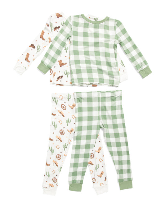 Little Me | Toddler 4pc Cowboy Super Soft Pajama Set