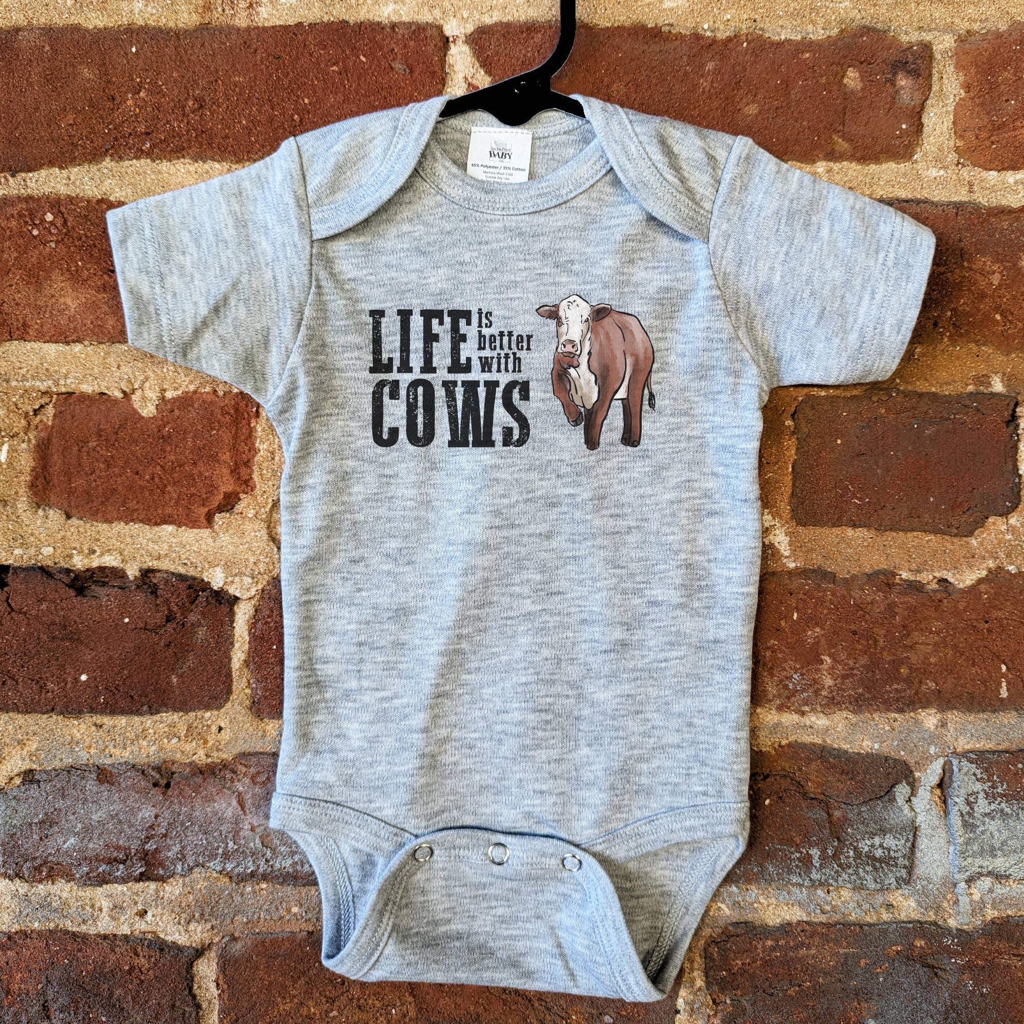 "Life is better with cows" baby bodysuit