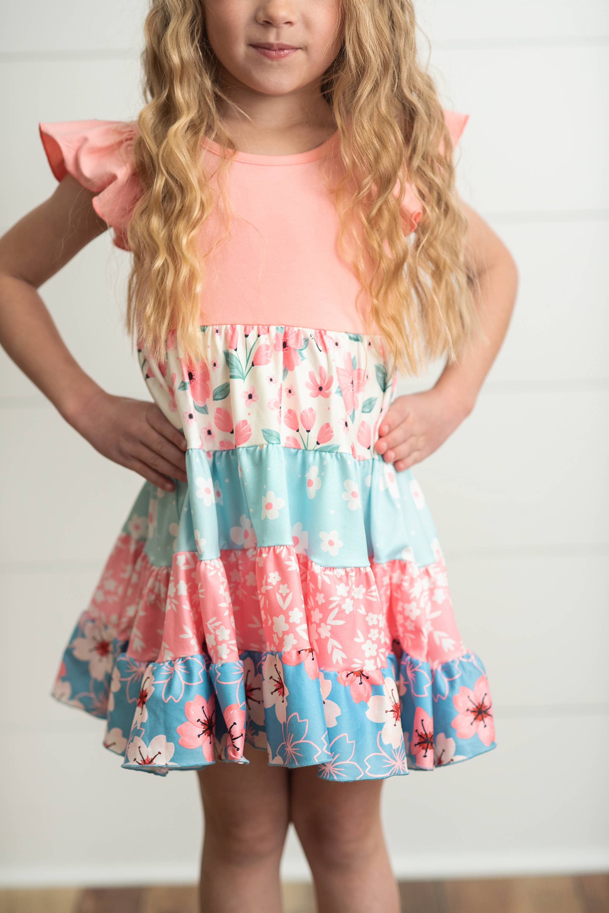 Floral Print Tiered Easter Dress