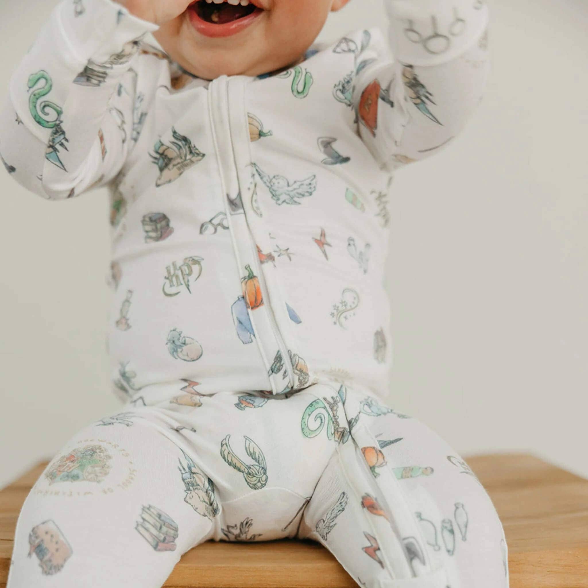 Copper Pearl Zip-Up Footie Pajama - Wizarding World