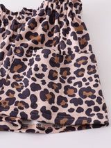 Pink "easter"leopard  skirt set