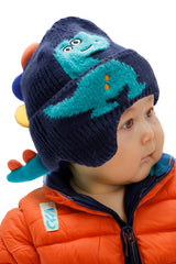 Kids Dinosaur Spike Knitted Ear Cover Beanie