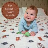 Life Is Better In Boots Muslin Swaddle Blanket