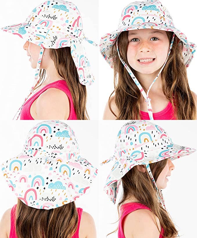 Infant/Toddler Patterned Bucket Hat - Rainbows & Clouds