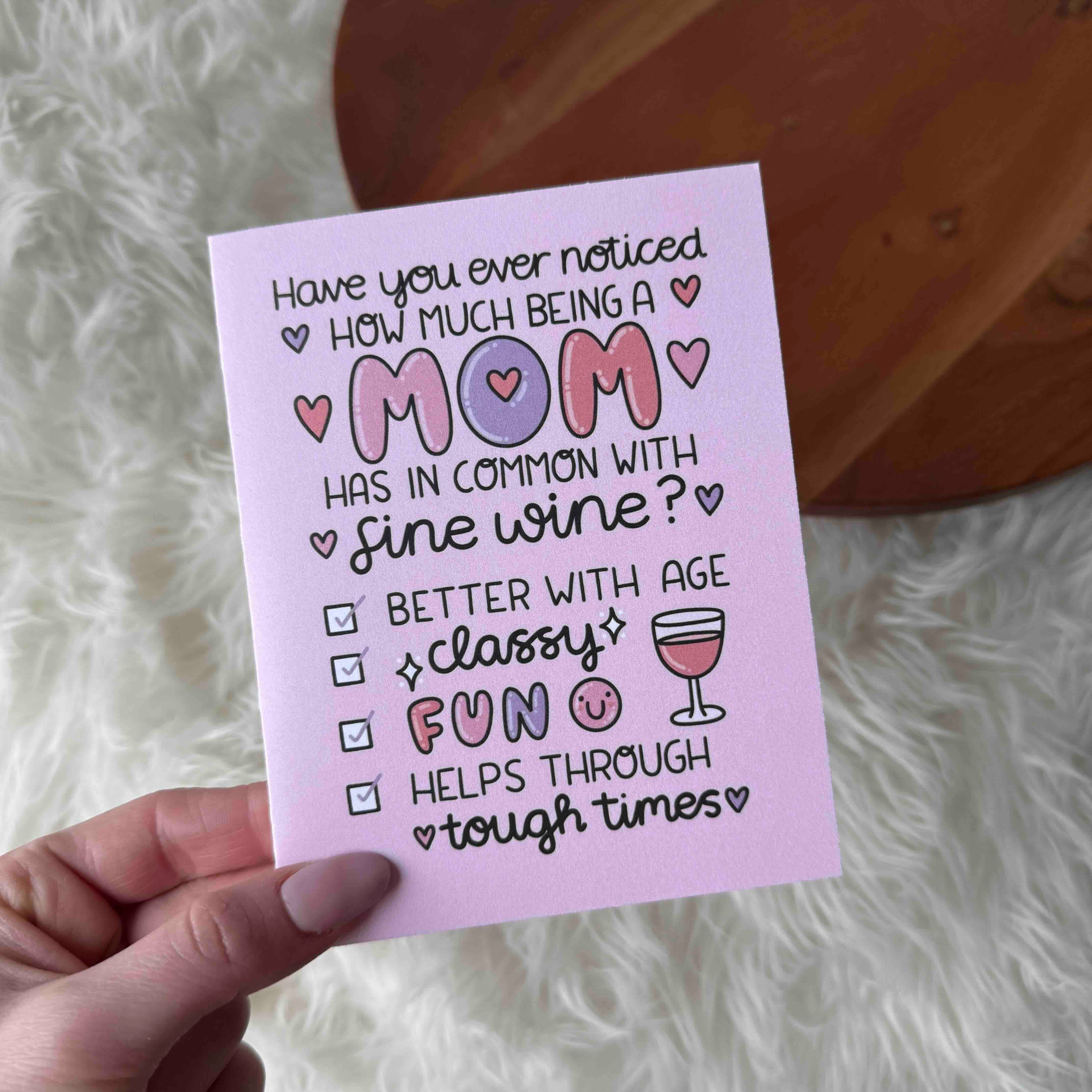 Funny Mom and Wine Mother's Day Card