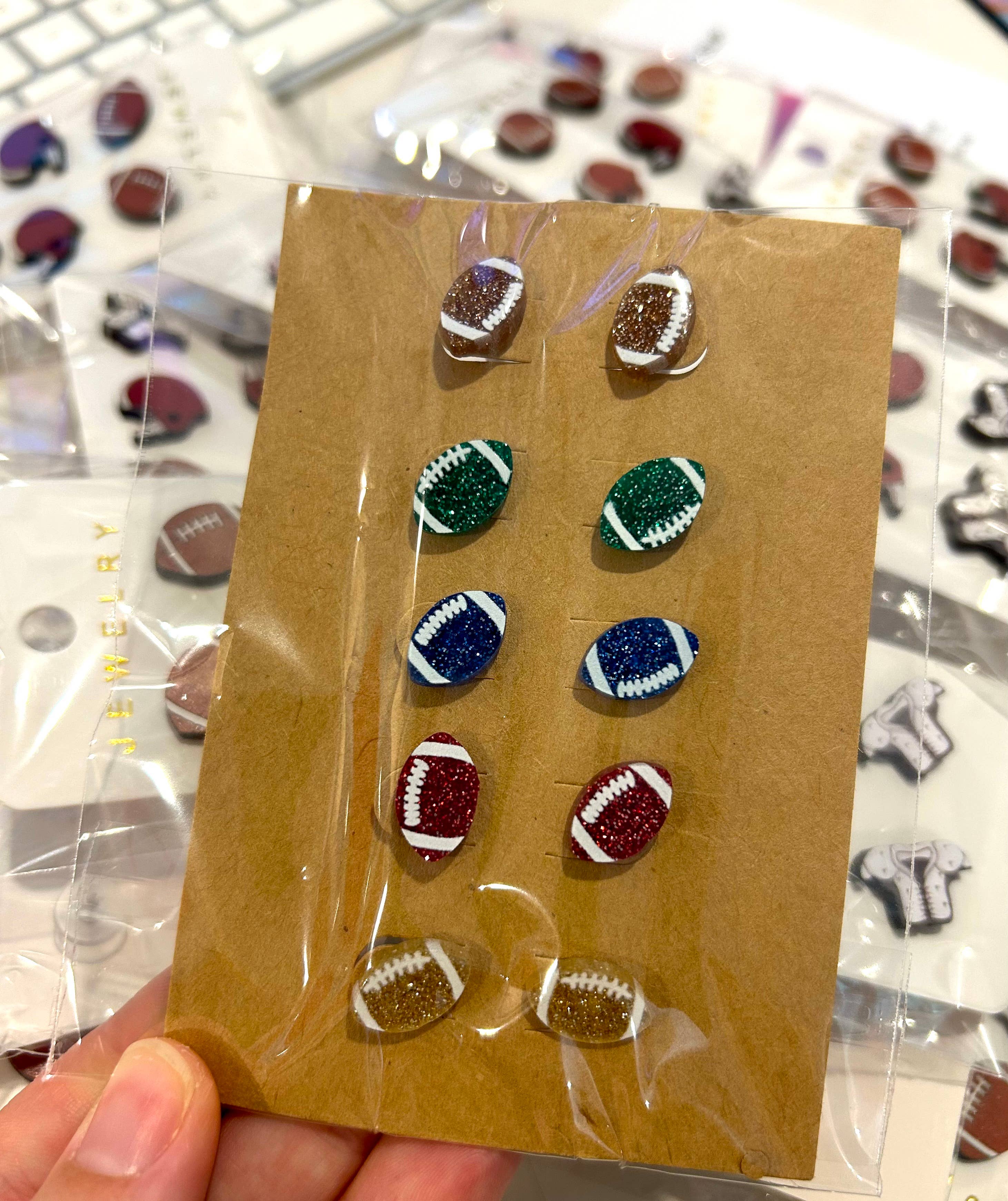 Football Acrylic Earrings