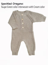 Baby Knit romper Button front Jumpsuit w/ zipper | Harper