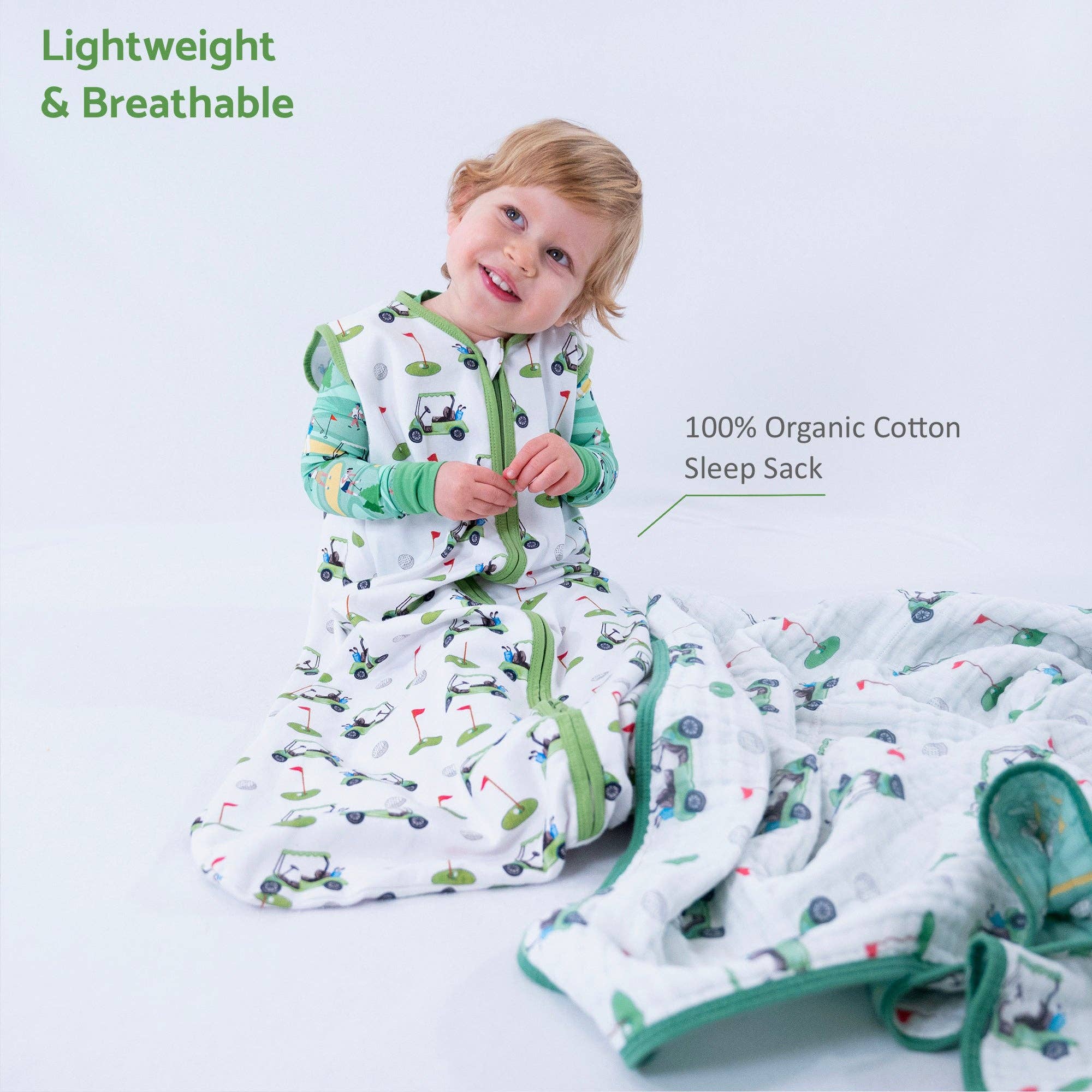 Organic Cotton Sleep Sack 0.5 TOG Golf A Round