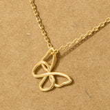 Gold Dipped Wire Butterfly Pendant Necklace