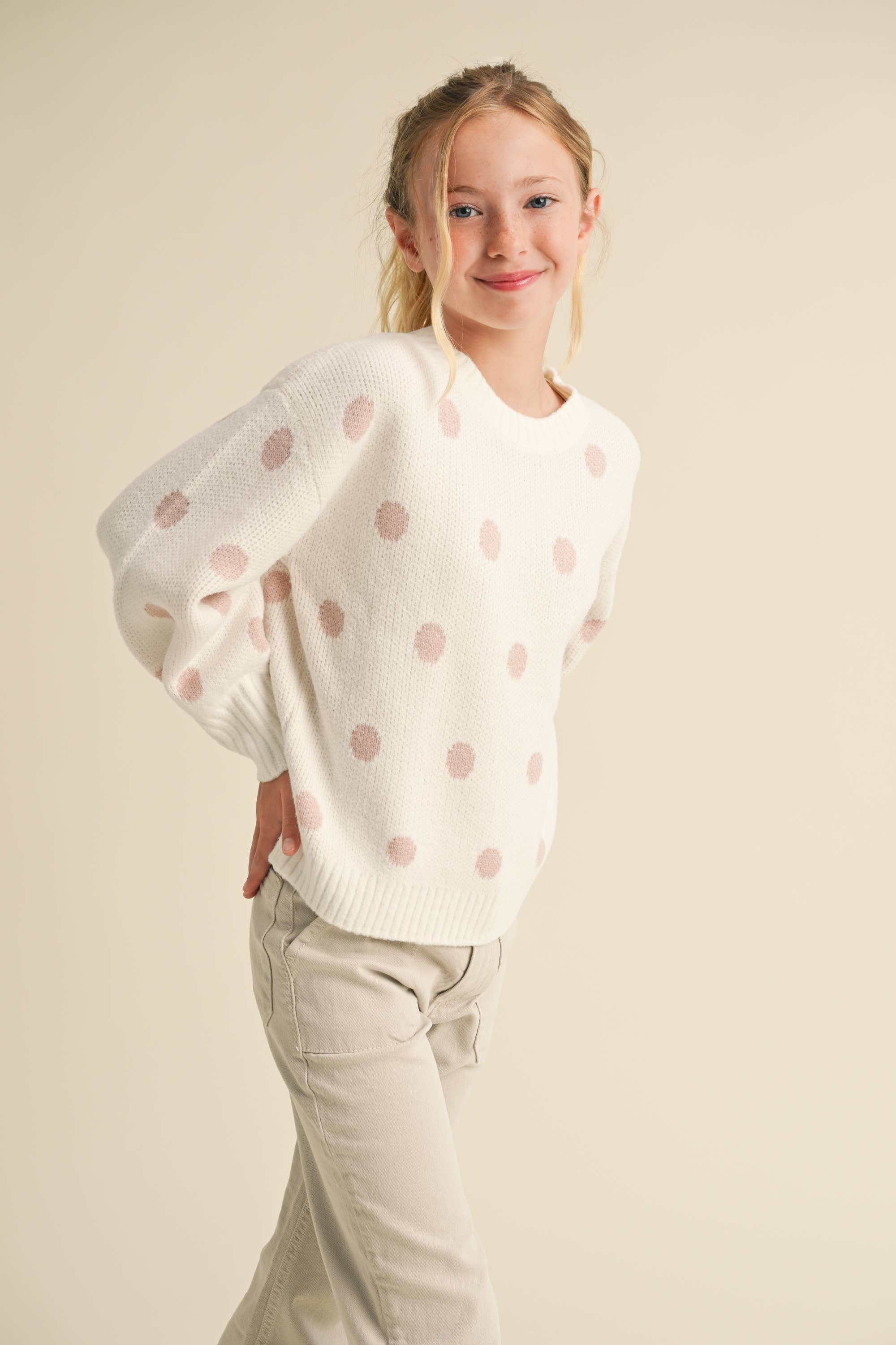 TWEEN KIDS GIRLS CREW NECK SWEATER  (7-14)
