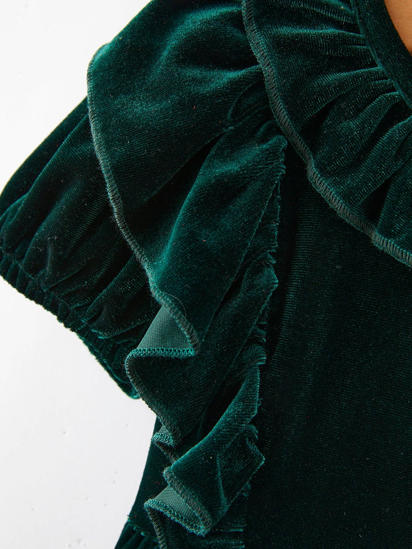 Rylee Faith Designs - Christmas Dark Green Velvet Girls Dress