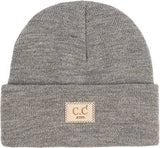 CC Kids Suede Patch Beanie (Heather Grey)