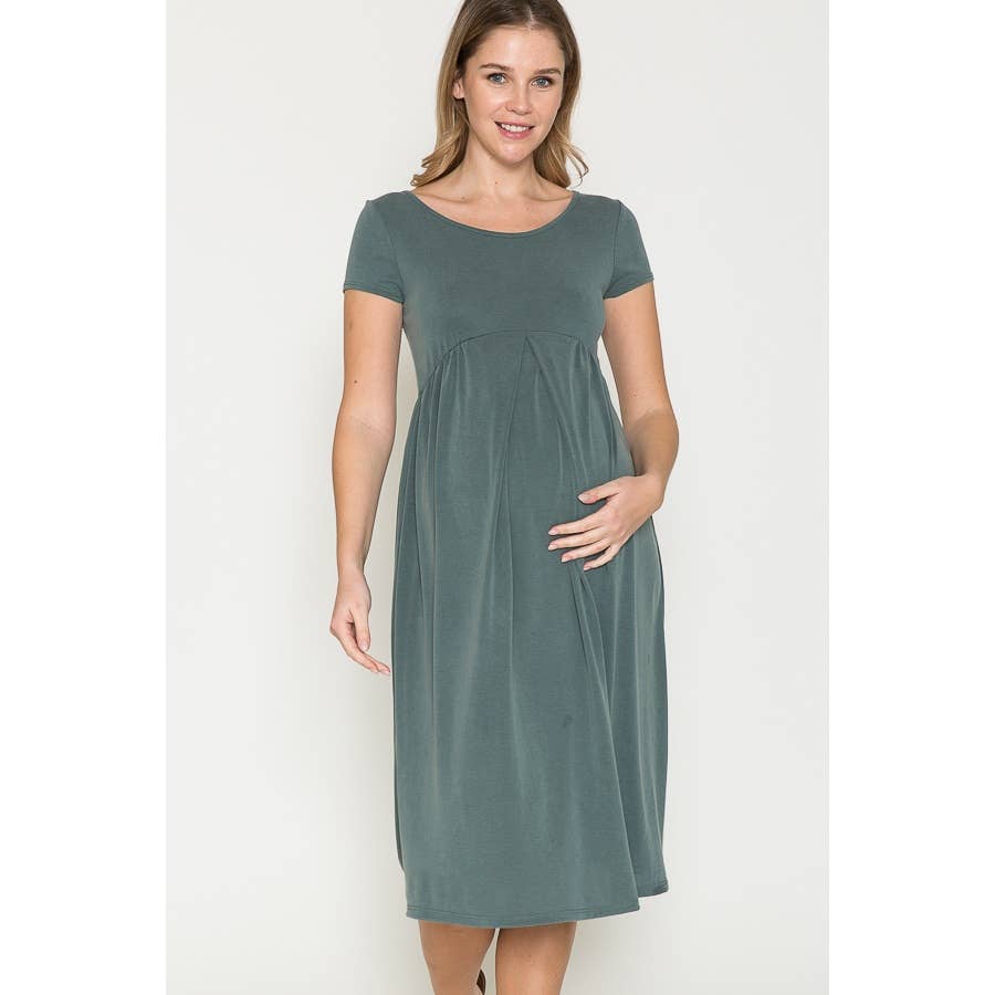 Maternity Summer Basic Ruffle Baby Doll Dress