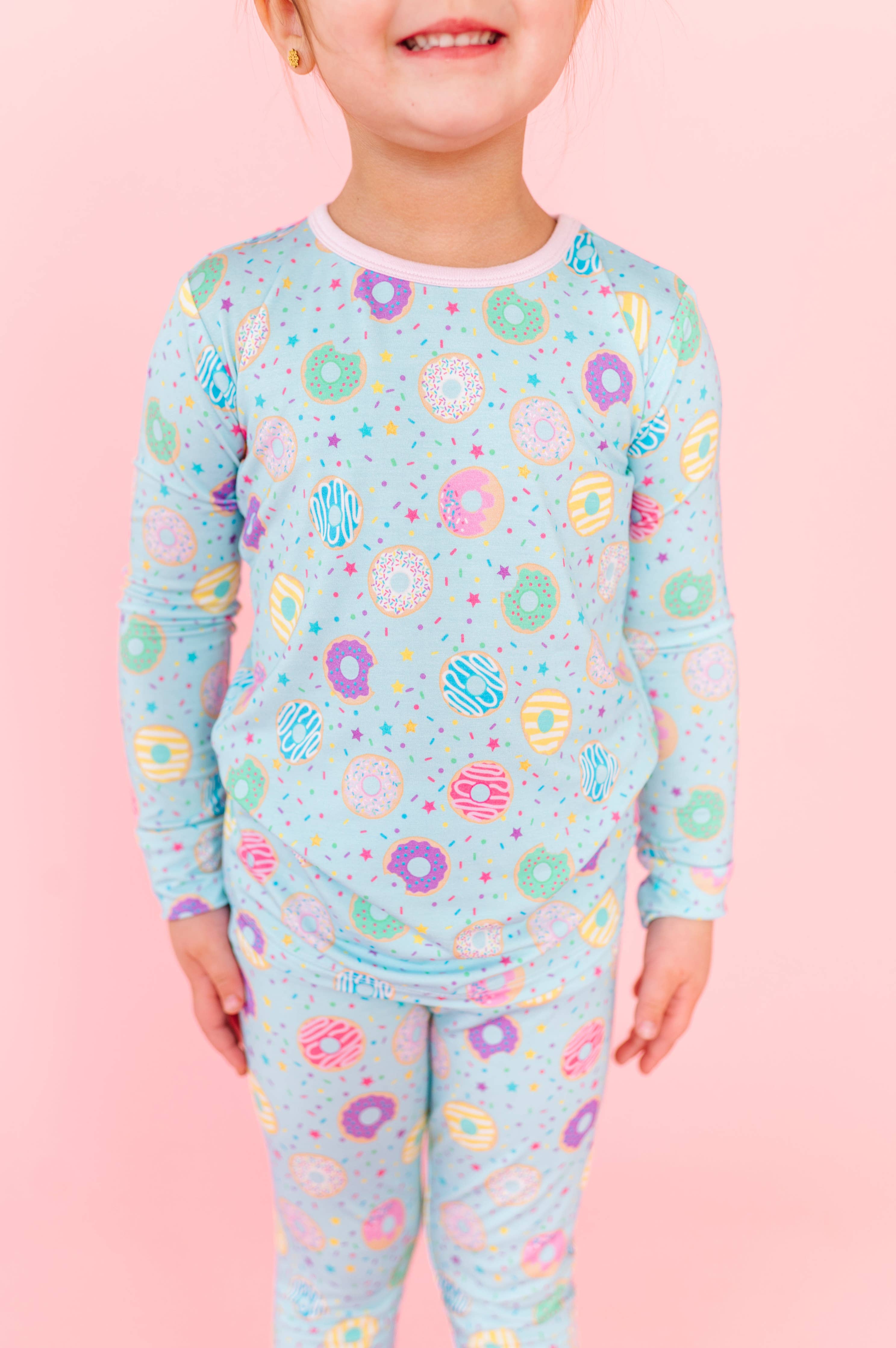Turquoise Donuts Long Sleeve Jammies Set
