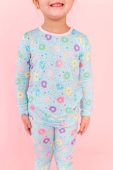 Turquoise Donuts Long Sleeve Jammies Set
