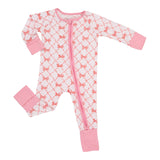 Beautiful Bows Baby Bamboo Pajamas, 2-Way Zipper Romper