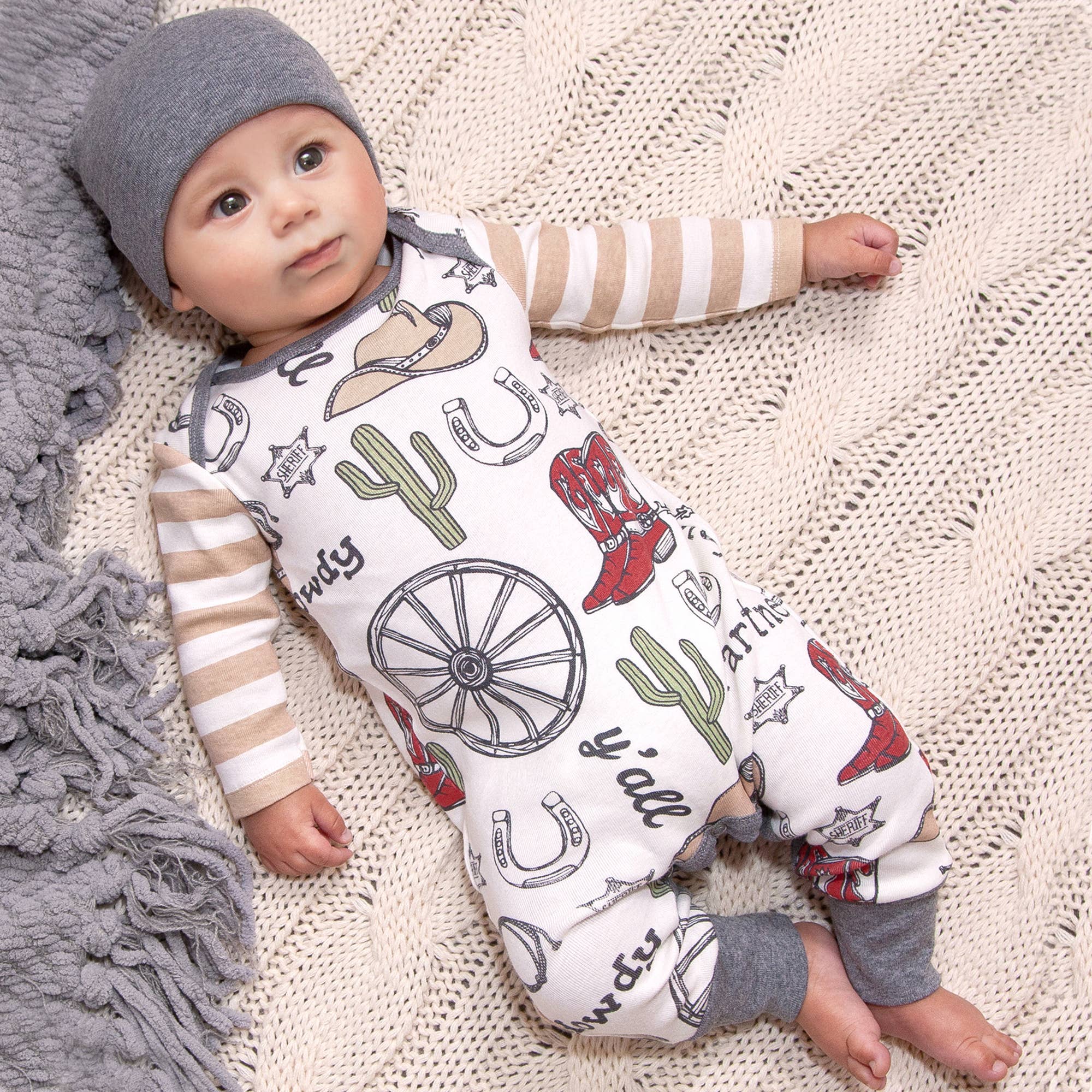 Boy's Howdy Partner Bamboo Romper