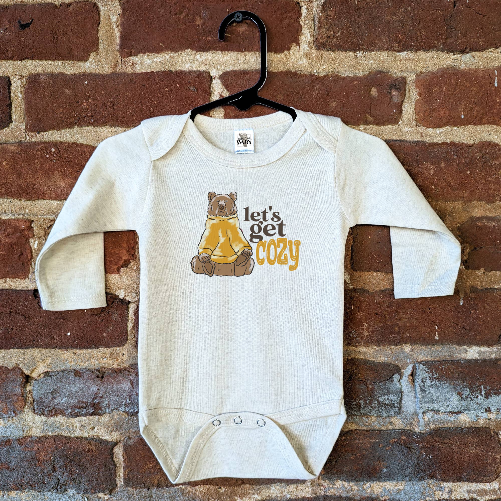 "Let's get cozy" Woodland Bear Soft Winter Baby Clothing