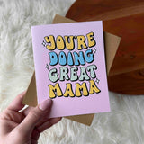 "You're Doing Great Mama" Retro Greeting Card