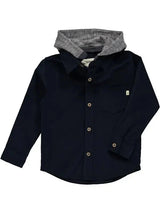 Erin Hooded Woven Shirt Navy 4T-5T