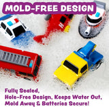 Tub Works® Emergency™ Cars Light Up Bath Toys, 6 Pack