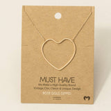 Heart Cutout Pendant Necklace