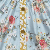 Aqua Antique Floral Girls Dress