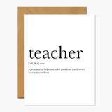 Teacher Definition - Teacher Appreciation Card