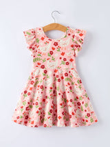 Spring Chicken Floral Farm Print Girls Dress