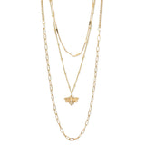 Garden Gold Bee Charm Layer Necklace
