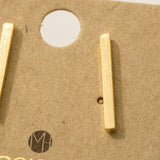 Gold Dipped Dainty Bar Stud Earrings
