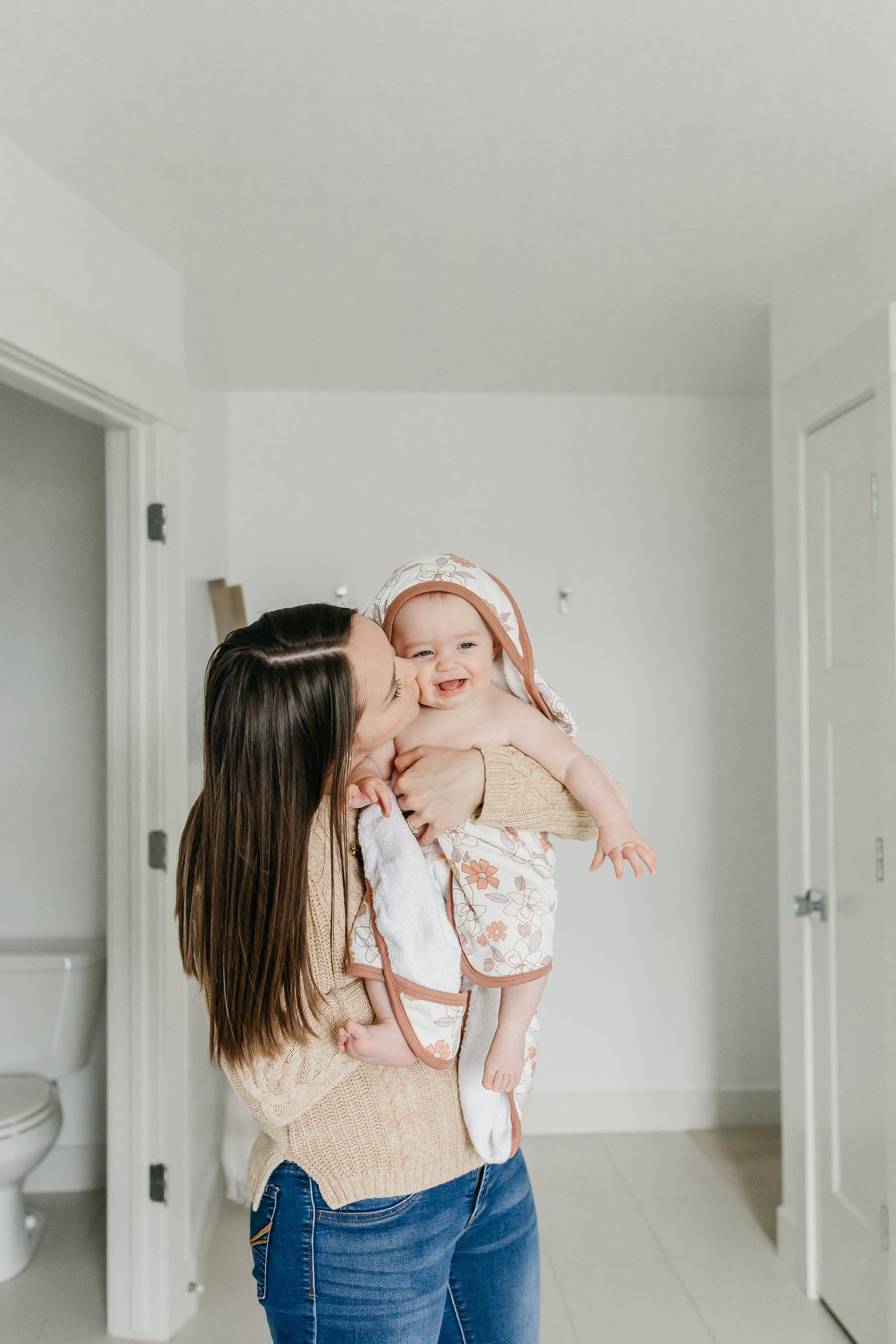 Copper Pearl Premium Baby Knit Hooded Towel - Ferra