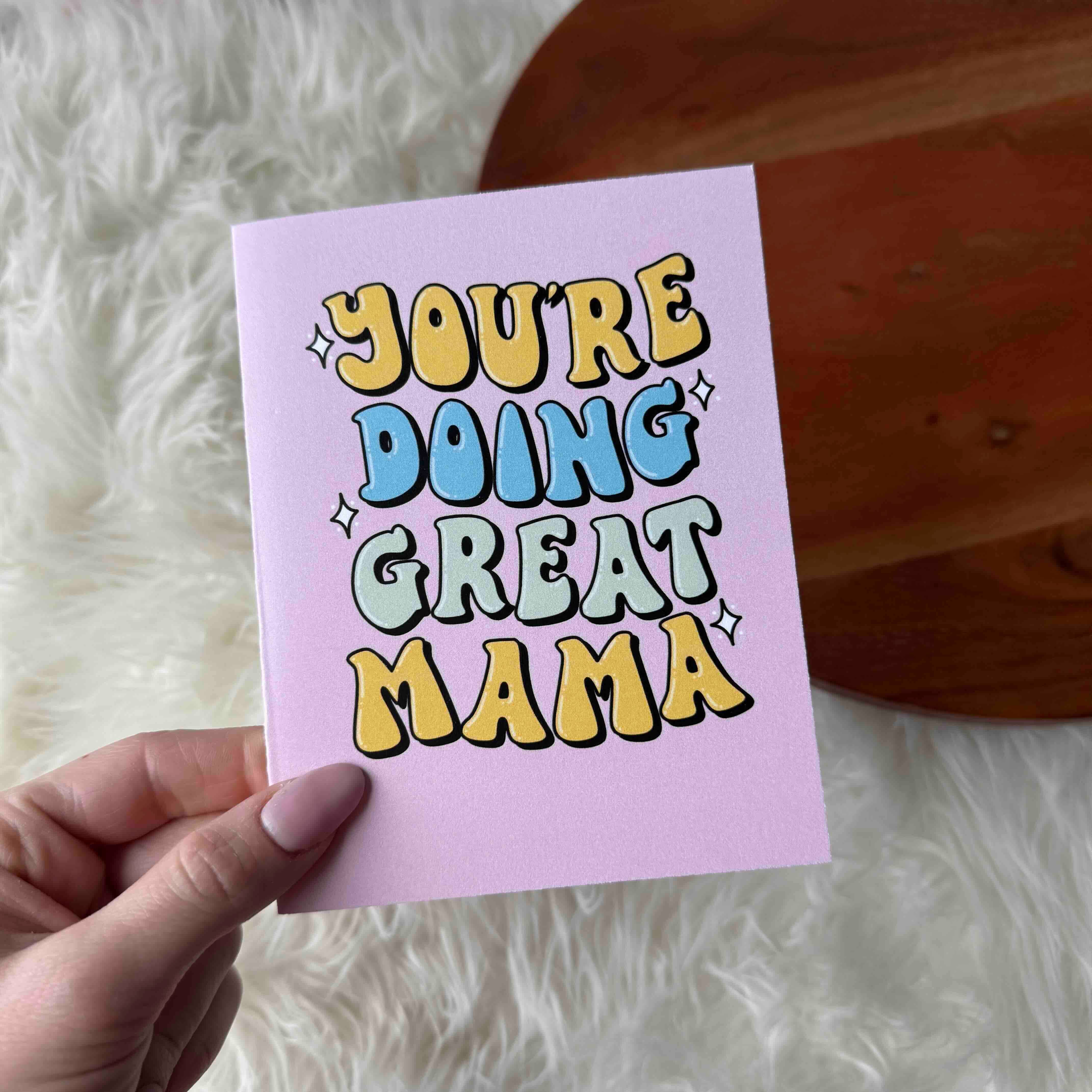 "You're Doing Great Mama" Retro Greeting Card