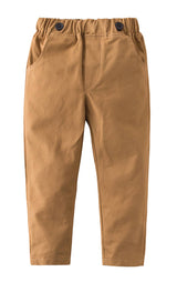 Caramel Classic Boy Cotton Chino Long Pants with Suspenders