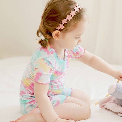 Bamboo Tie Dyeing Mint Pink Short Sleeve PJs