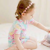 Bamboo Tie Dyeing Mint Pink Short Sleeve PJs