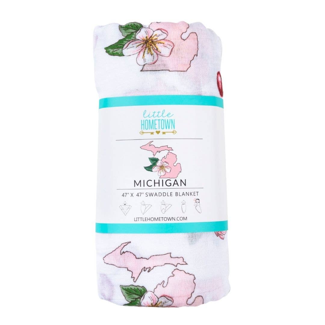Michigan Baby Swaddle Blanket (Floral)