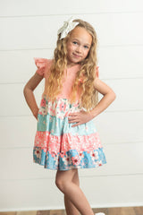 Floral Print Tiered Easter Dress