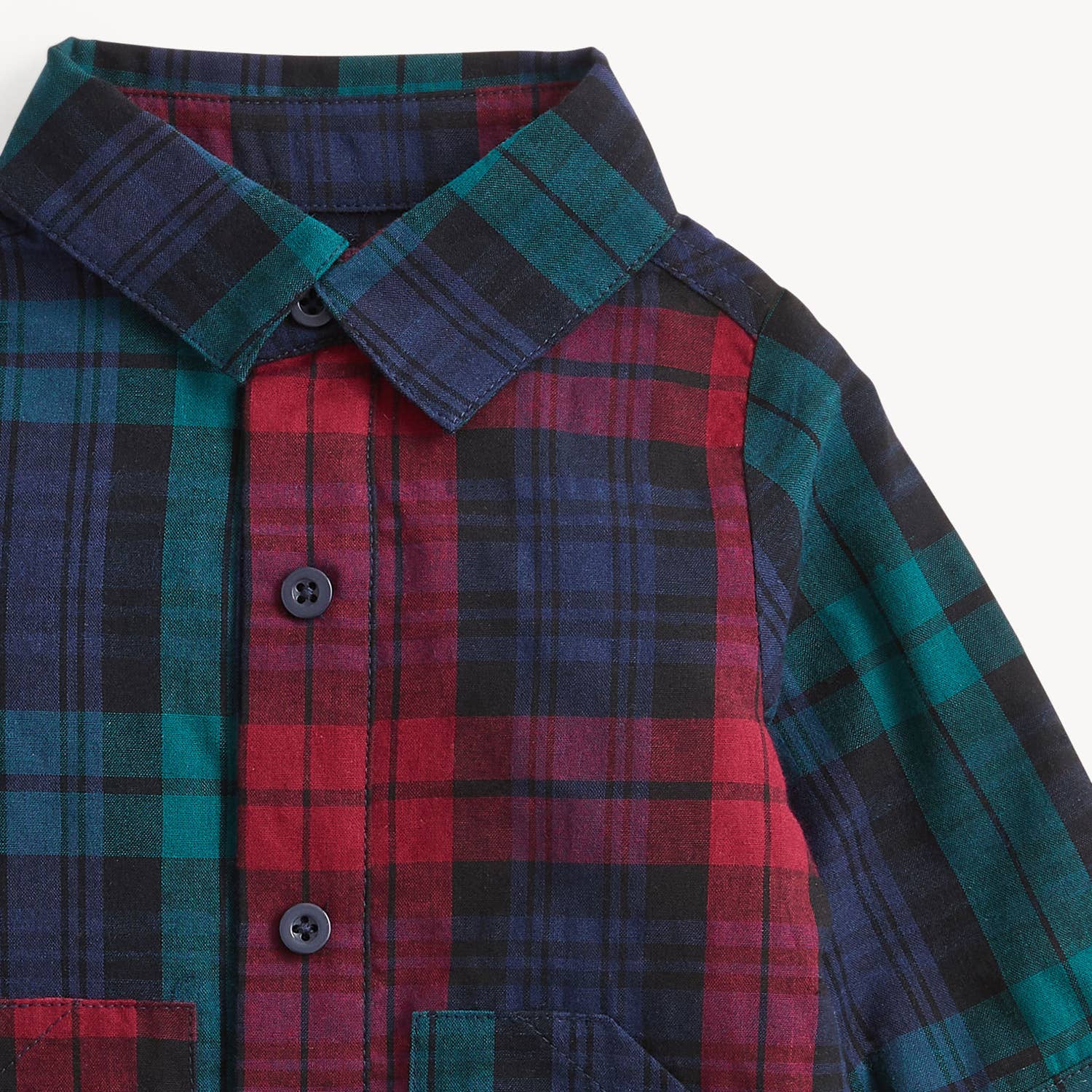 Magnetic Me | PLAID FLANNEL RED MULTI BOYS ROMPER
