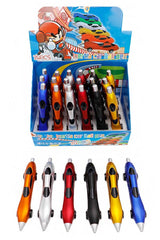 Metallic Racing Car 24 Bundle Set Novelty Ball Point Gel 0.7