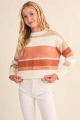 TWEEN KIDS GIRLS ROUND NECK CROPPED SWEATER  (7-14)