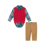 Infant Buttondown & Sweater Vest Set Christmas Holiday