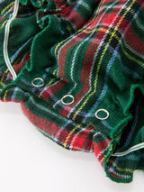 Plaid Smocked Baby Girl Bubble Romper