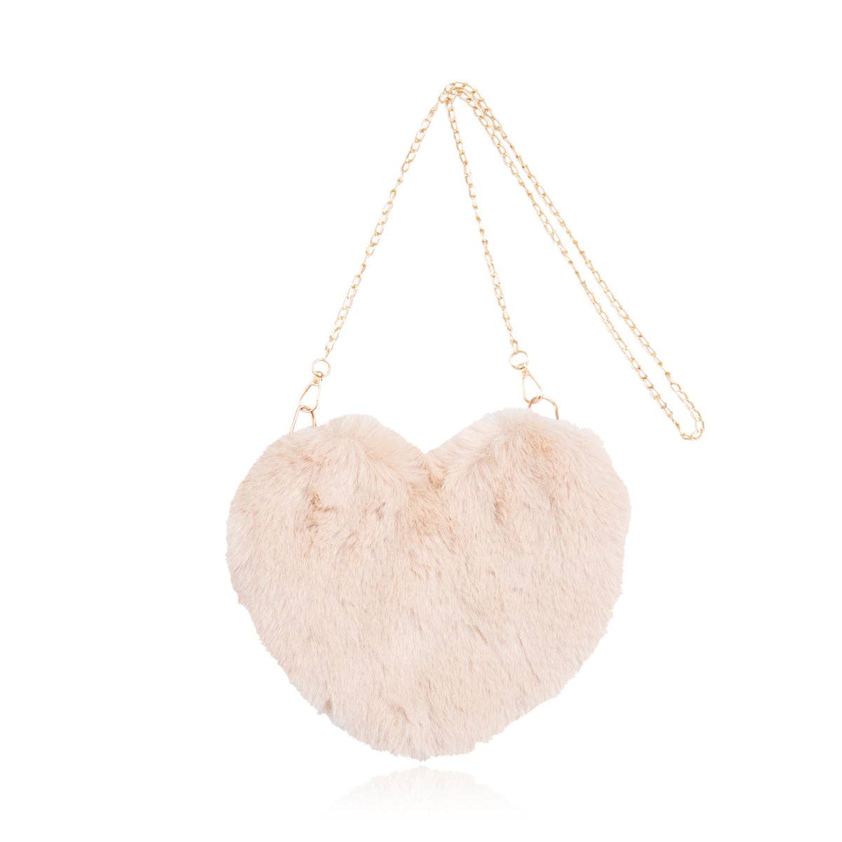 Mini Momo - Heart Shape Handbag Cute Girls Purse - Fluffy Faux Fur Bag