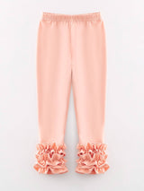 Milk Silk Ruffled Solid Color Pants