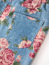 Floral Denim Flare Jeans