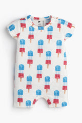 4th of July Slub Shorty Romper_Americana Ice Pops
