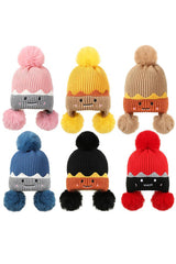 Toddlers Dinosaur Pom Pom Ear Flap Beanie