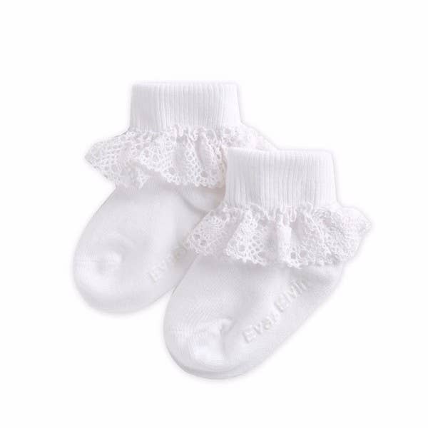 Vaenait Baby - Frill Ankle Socks - Classic White