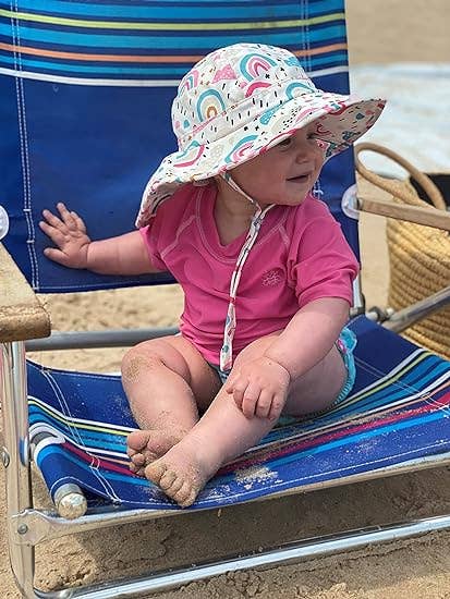 Infant/Toddler Patterned Bucket Hat - Rainbows & Clouds